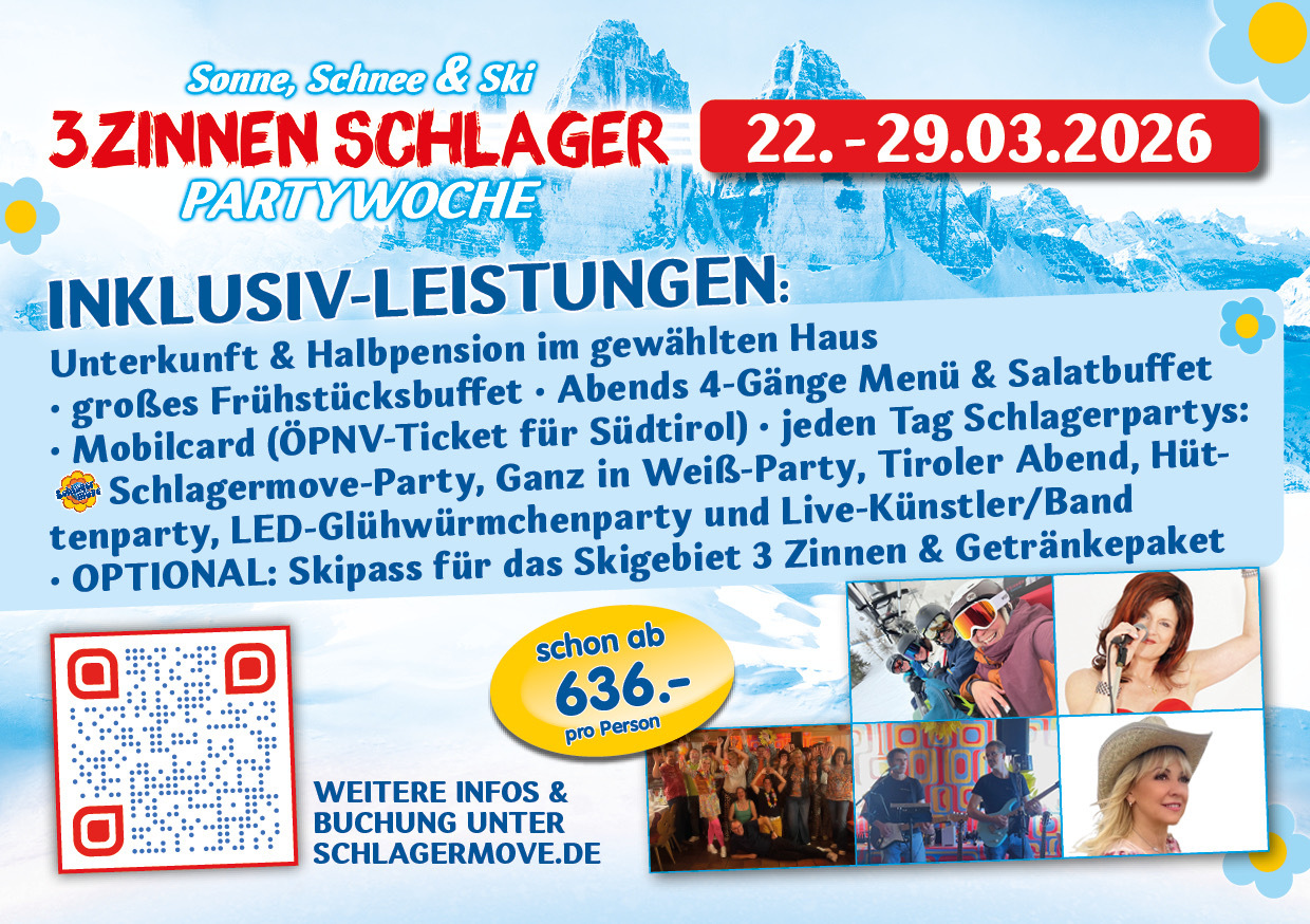 Alle Leistungen der Partywoche inklusive Qr-Code und Bilder