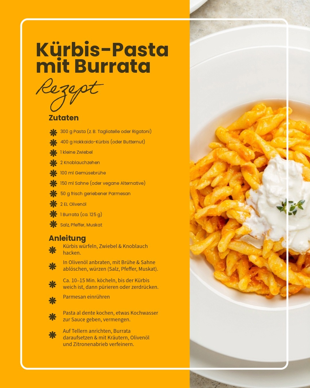 Leckeres Kürbis-Pasta Rezept mit Anleitung zur Zubereitung